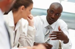 Business colleagues during a meeting in office